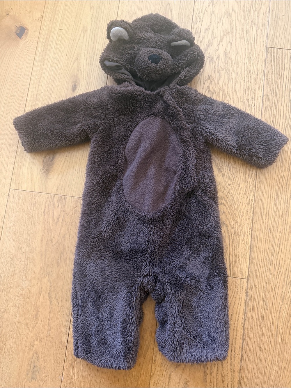 Pottery Barn Kids Plush Bear Hooded One-Piece in Dark Brown